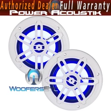POWER ACOUSTIK MFL-65WB WHITE 6.5" MARINE COAXIAL TWEETERS SPEAKERS LED LIGHTS