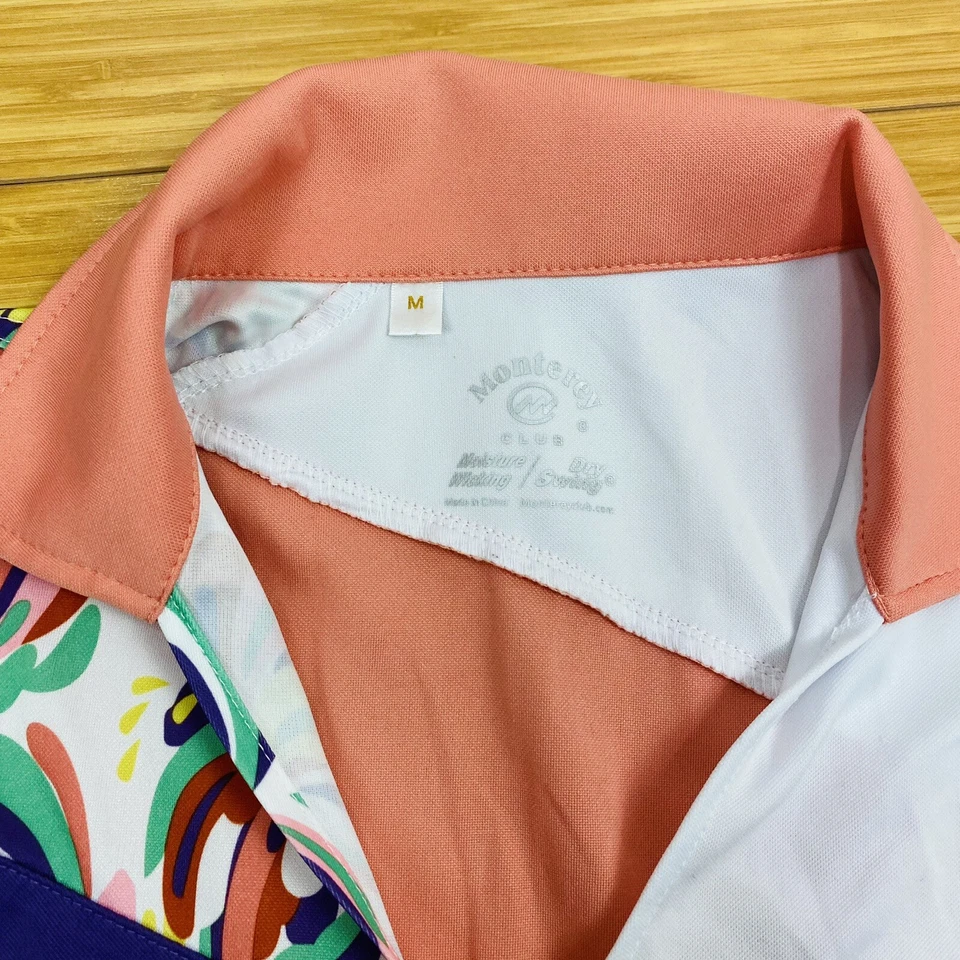 Monterey Club Women's Fountain Floral Print Block Active Tank Medium - Image 3 of 3