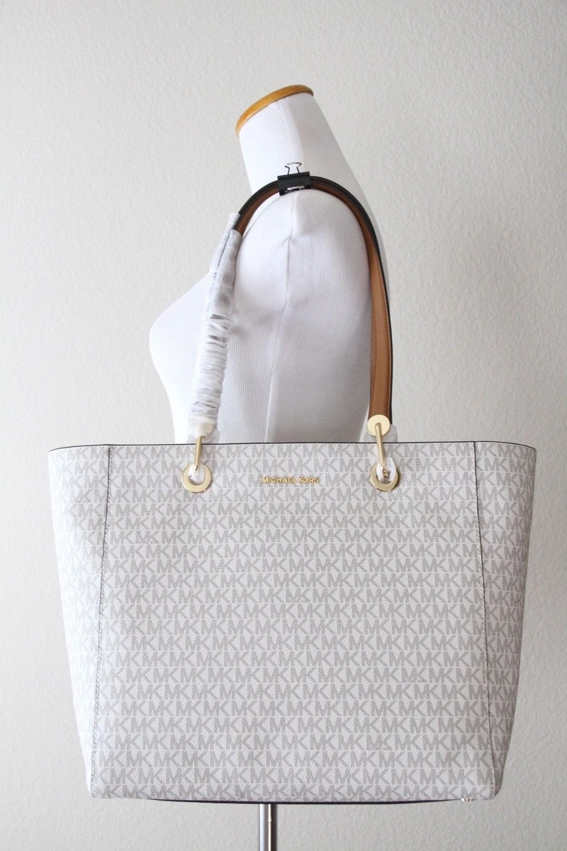MICHAEL MICHAEL KORS Raven Large Logo Tote 30S7GRXT7V Vanilla eBay