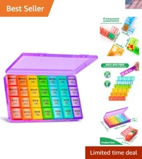 Durable 7-Day Pill Dispenser with Contoured Design - Easy Access & Monitoring