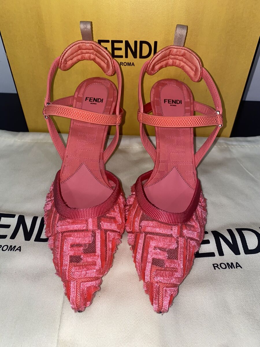 FENDI COLIBRI LITE. PINK MESH HIGH-HEELED SLING-BACKS. SIZE FENDI COLIBRI LITE. PINK MESH HIGH-HEELED SLING-BACKS. SIZE