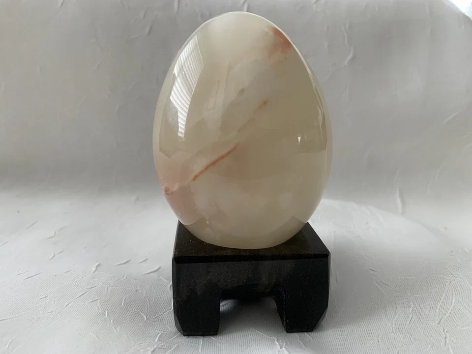 Pisapapeles vintage piedra hecho a mano huevo SW decoración casi nuevo marrón decoración ónix Foto 4 de 4