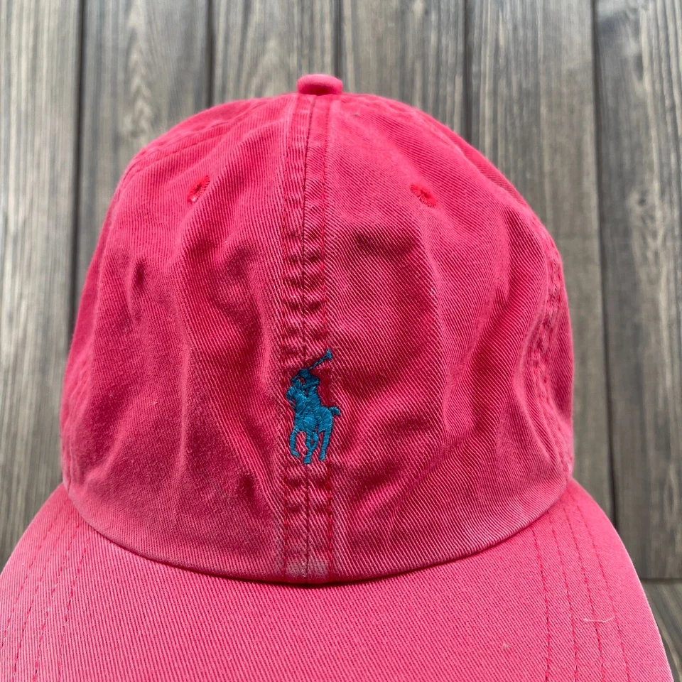 De colección Años 90 Polo Ralph Lauren Sombrero Adulto Rosa Gorra Ajustable Pony Correa * Foto 4 de 4