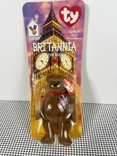 1999 McDonald's Happy Meal TY Britannia the Bear Beanie Baby NIP Sealed Crease