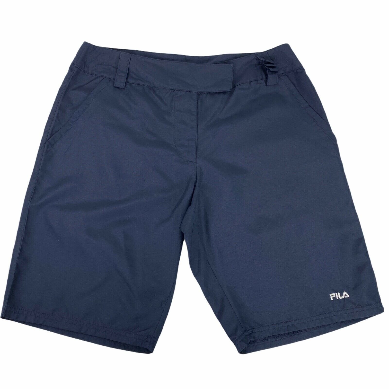 Bermuda Fila Sport donna M blu navy pantaloncini golf professionale cintura elasticizzata nuovi con etichette