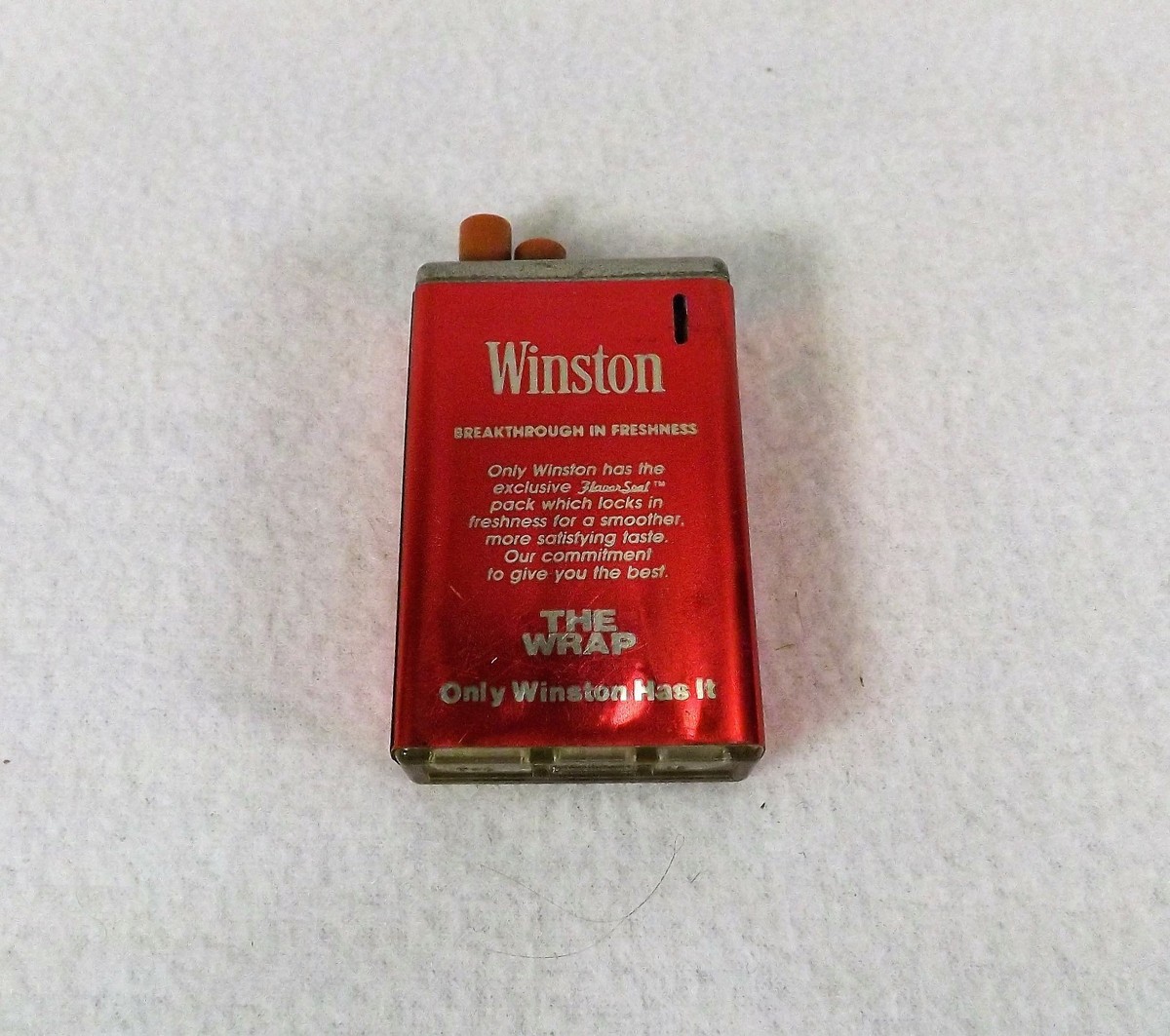 how to refill winston cigarette pack lighter Vtg Winston Filters Cigarette Lighter Pack Lite Korea Advertising The Wrap  Works