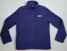 Vineyard Vines Kid's Blue Full Zip Heritage Sherpa Jacket Long Sleeve Size 16
