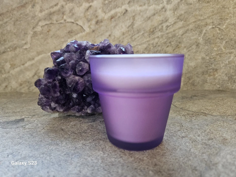 :I: Lavender E.O. :I:  Luxury Soy Candle :I: Purple Flower Pot votive :I:   - Image 2 of 4