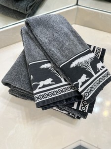 Hampton Manor Safari Bath & Hand Towels 4 Piece Set Black/Gray