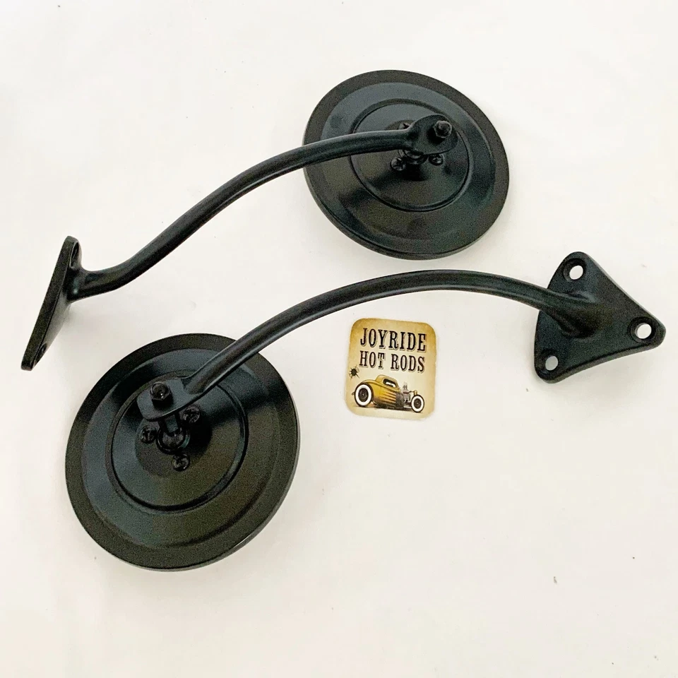 Espejos retrovisores exteriores para camioneta Chevy y GMC 1955-59 - cabezales de espejo acanalados OD 5" - NEGROS. Foto 3 de 4