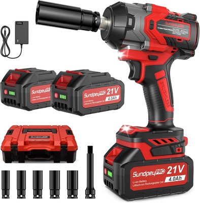 Cordless Impact Wrench 800N·M(600Ft-Lbs) - 21V 1/2 Inch Brushless Electric Impac