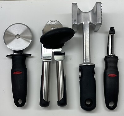 OXO Good Grips 4 Piece Set:  Can Opener, Pizza Cutter, Meat Tenderizer & Peeler