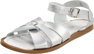 SALT WATER SaltWater SANDALS Big Girl Size 10 Silver Swimmer NEW
