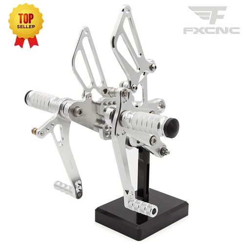 CNC Footrests Rearsets Footpeg For Honda VFR400 NC30 RVF400 NC35 GP Shift Silver - Picture 9 of 15