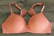 VICTORIA'S SECRET THE T-SHIRT LACE BACK LIGHTLY LINED WIRELESS BRA size 32 D