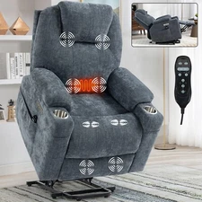 350 LBS Heat Massage Power Lift Recliner Chair for Elderly Reclining Sofa USB