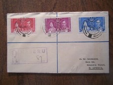 REGISTERED 1937 BASUTOLAND CORONATION COVER