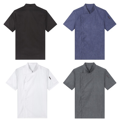 Men's Tops Work Jacket Classic T-shirts Kitchen Chef Coats Hotel Blouses Cafe