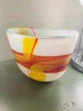 Large Modernist Multicolored Unique Art Glass Vase by Stiklo Studija