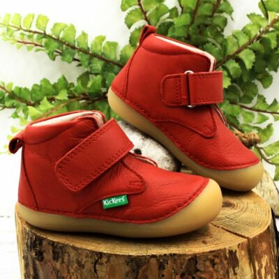 KICKERS SABIO Gr. 20 & 22 Kinderschuhe Babyschuhe Lauflernschuhe Leder Rot Klett