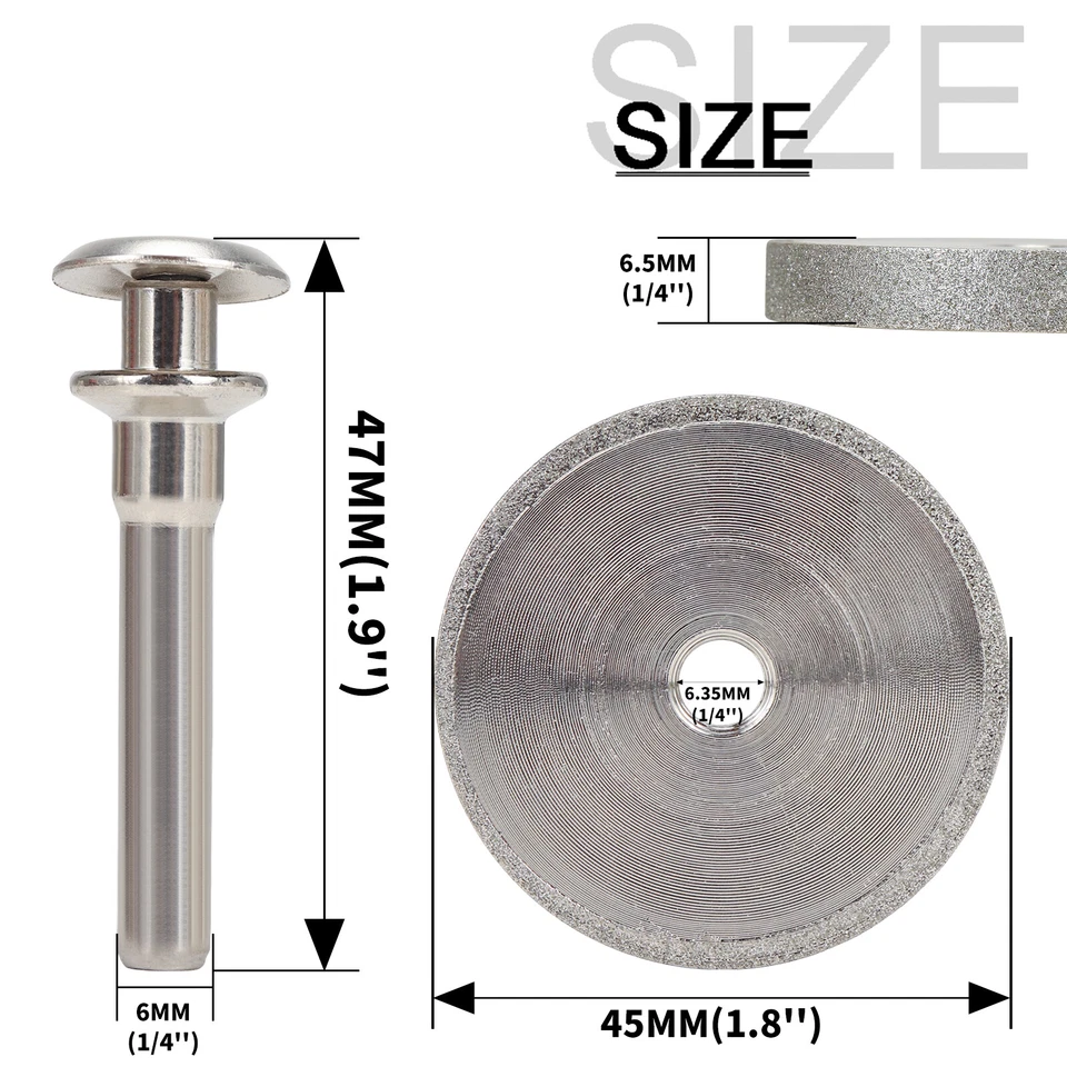 2Inch Diamond Grinding Wheel with 1/4" Mounting Mandrel for Drill Die Grinder - Image 2 of 4
