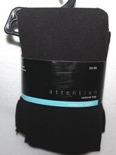 Attention Women's Opaque Control Top Black Tight/Tights Size 1X/2X 2 Pairs