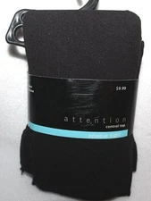 Attention Women's Opaque Control Top Black Tight/Tights Small/Medium  2 Pairs