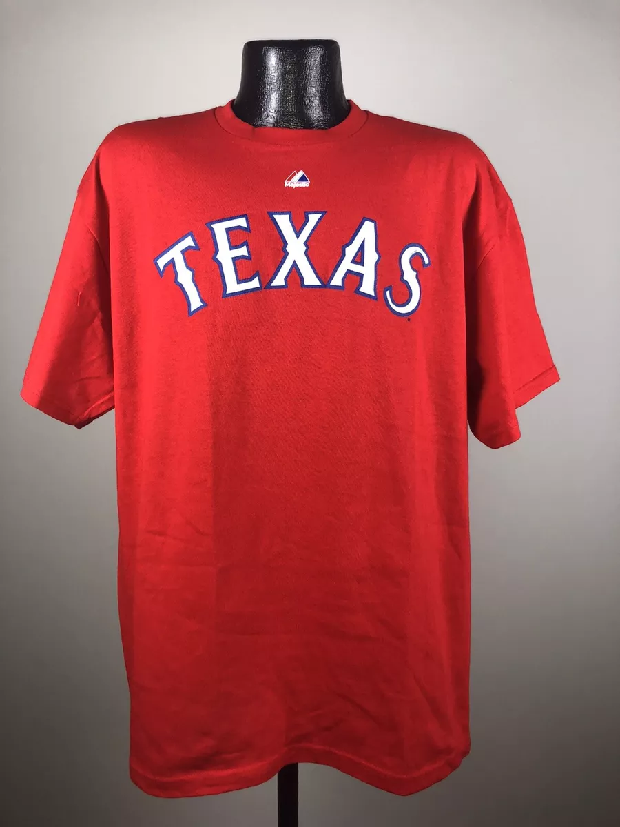 Men's Majestic Texas Rangers Red #11 Yu Darvish Baseball Jersey T-Shirt  NWT XL