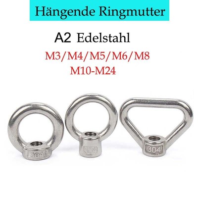 Ringmutter Edelstahl A2 V2A dreieckige Hubringmutter M3 M4 M5 M8 M10-M24 DIN 582