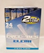 Box 24 Cyclones Clear Pre Rolled Cones 2 Per Tube Free Shipping