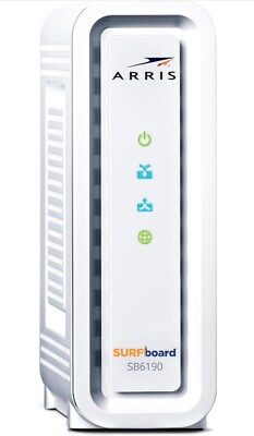 Arris SURFboard SB6190 DOCSIS 3.0 Cable Modem w/ Adapter + Ether Cable
