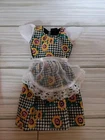 Vintage 1990s Barbie Black White Check Sunflower Apron Dress