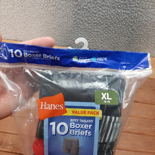 Hanes Underwear Boys XL Multicolor Boxer Briefs Comfort Flex 10 Pack Tagless - Picture 3 of 9