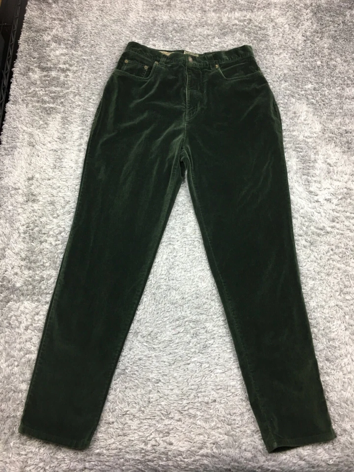 Pantalones chinos Express de gamuza de algodón para mujer talla 13/14 verdes cónicos ajustados suaves Foto 3 de 4