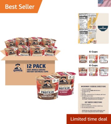 Healthy On-the-Go Instant Oatmeal Cups - 10g Protein, No Artificial Additives