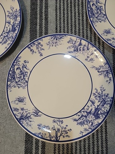 Set Of 4 Waverly Plates, Blue Outdoor Scene 11.75" - Picture 2 of 8