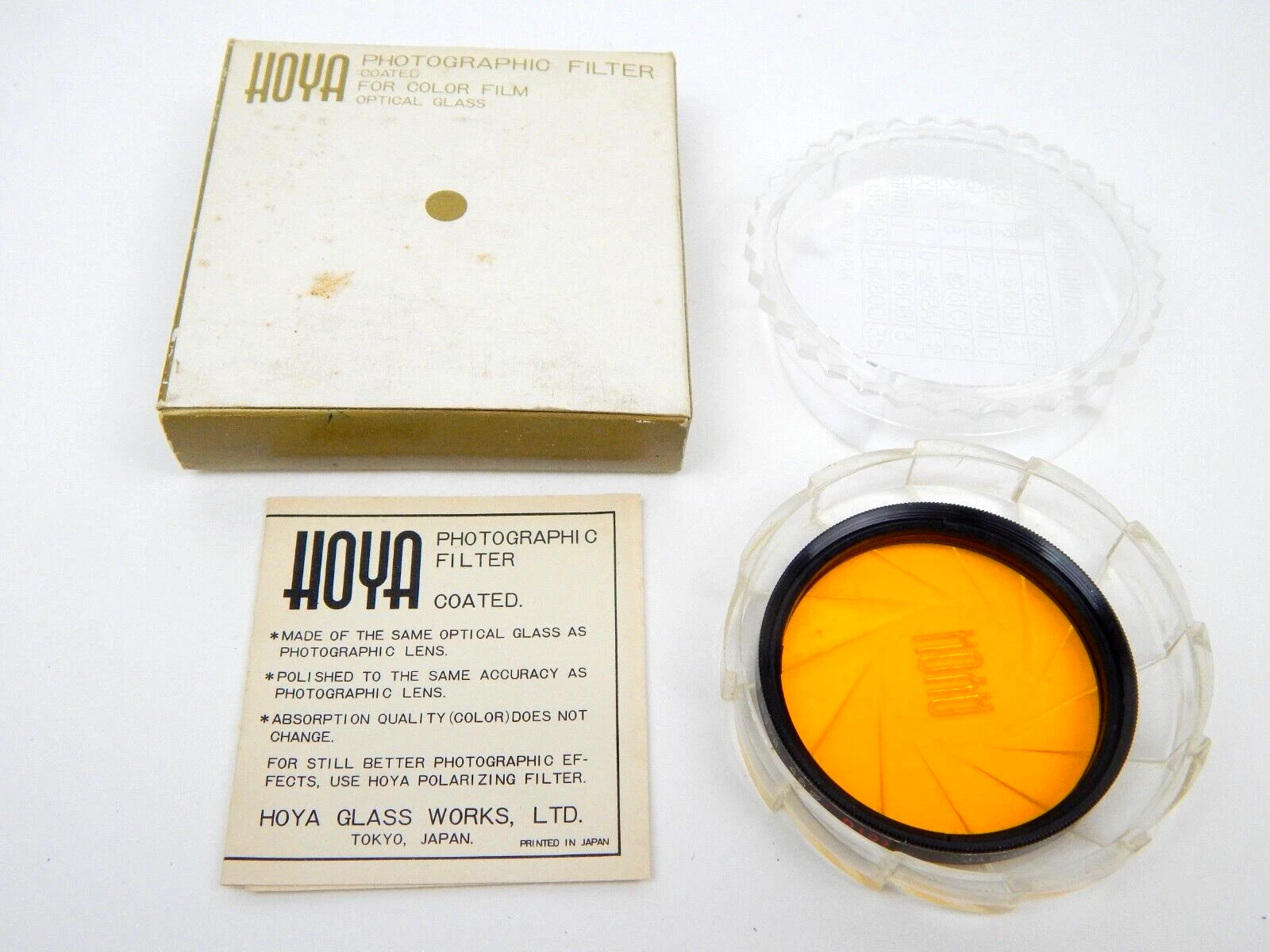 5H HOYA Photographic Filter Yellow 48 OS 80A w/ Box & Paperwork VTG