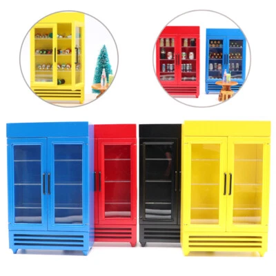 1:12 Scale Dollhouse Wooden Refrigerator Home Kitchen Furniture Modern Miniature