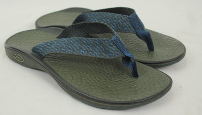 CHACO'S MEN'S BLUE/GRAY THONG SANDALS SIZE 8 US VGC!
