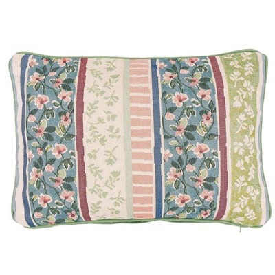 SANDER Lovely Stripe Gobelin-Kissen Sofakissen Couchkissen Blumen gefüllt 32x48