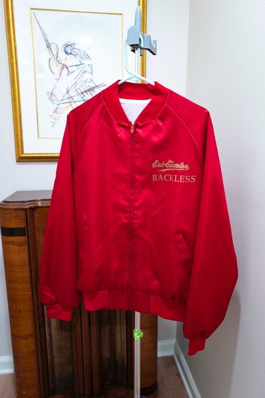 Eric Clapton Red Satin Tour Jacket "Backless"  1978