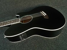 IBANEZ TALMAN TCY10E BK Acoustic-Electric Guitar BLACK STRAT SHAPE Active EQ