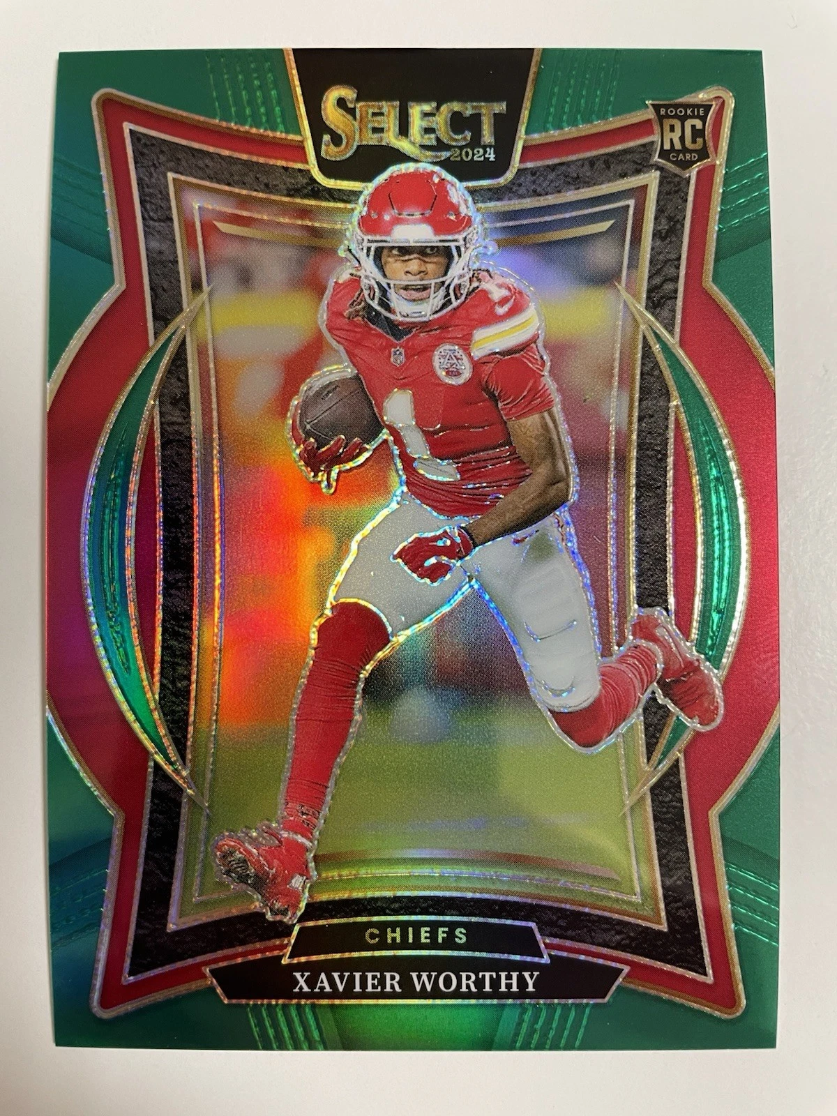 Xavier Worthy 5/5 2024 Panini Select Green Prizm Concourse Rookie Chiefs RC SSP