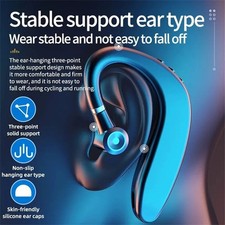 Bluetooth 5.0 Earpiece Wireless Headset Noise Cancelling Driving Trucker Earbuds