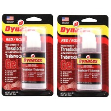 Dynatex Red High Strength Gel Threadlocker 1.20 oz Bottle (2-Pack)