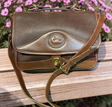 Dooney Bourke Dark Brown Vintage Carrier B701 Messenger Bag All Weather Leather
