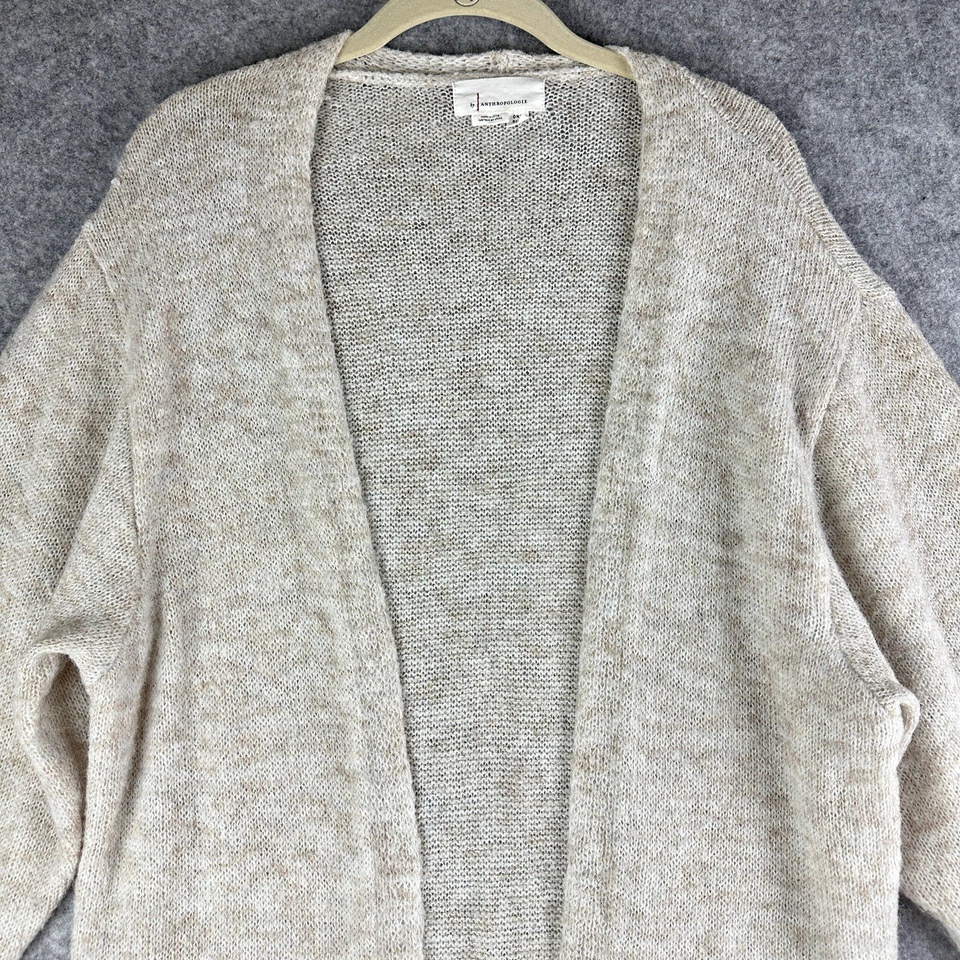 Cardigã Anthropologie Suéter Feminino Tamanho Único Longline Frente Aberta Malha Espanador - Imagem 2 de 4