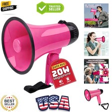 20W Megaphone Bullhorn, Built in Siren 240s Recording, 5.4" 8.6" Portable M...