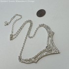 Silver Tone Rhinestone Statement Necklace 17.3g — photo 2