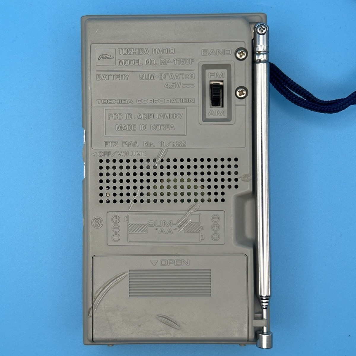 Buy Vintage TOSHIBA RP-1150F FM/AM Pocket Radio Tested Working